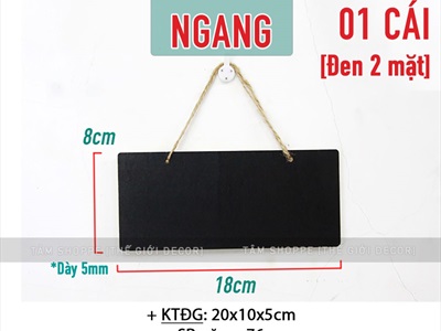 Bảng đen viết phấn chữ nhật treo tường nhiều cỡ [2 mặt - kèm dây] BANGDEN-18